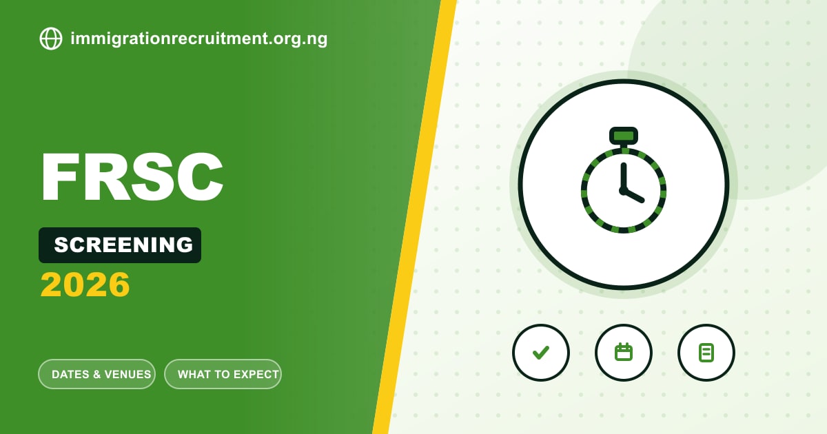 FRSC Screening 2026: Dates, Venues & What to Expect